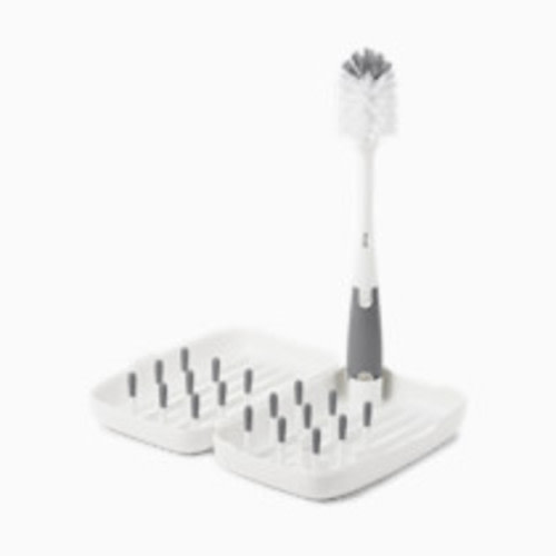 OXO Tot On-The-Go Drying Rack & Bottle Brush - Grey
