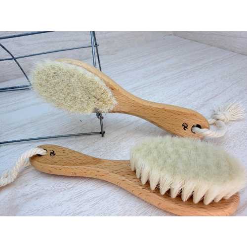 USA Made 100% Texas GOAT Brush Farm Raised Goats Hair Bristle 6" Beechwood Wood Handle Hair Body Face Dry Barber Neck Duster Beard Baby