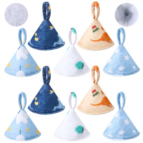 Suhine 10 Pcs Baby Boy Pee Shield Diaper Changing Accessory Reusable Pee Covers Baby Boy Cap for Newborn Boys(Classic (with Lanyard))