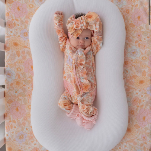 Frill Zip Romper | Pastel Bloom – Little and Fern