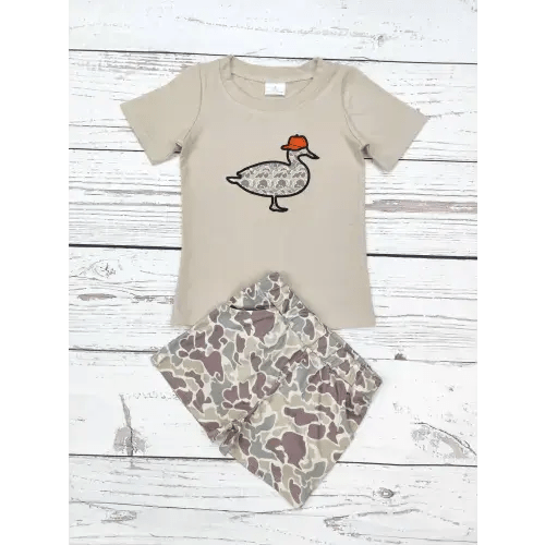 Boys Camouflage Duck Appliqué Top Shorts Set – Bella Magnolia