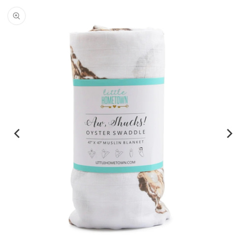 Aw, Shucks! Oyster Baby Swaddle Blanket l Little Hometown