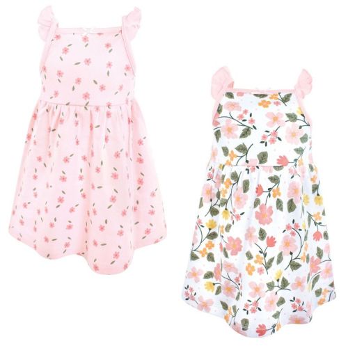 Hudson Baby Infant Girls Cotton Dresses, Fun Floral, 6-9 Months
