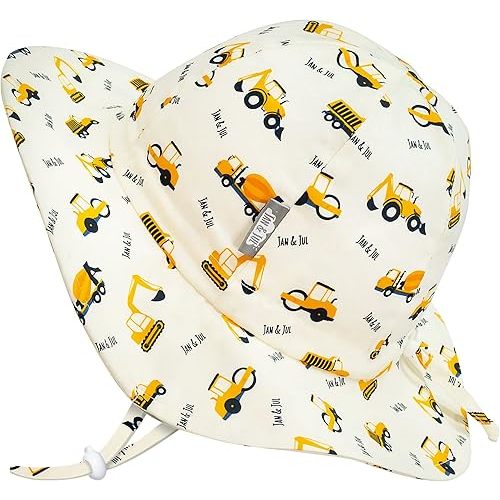 JAN & JUL Adjustable Cotton Floppy Sun Hat with 50+ UPF Protection for Girls