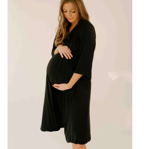 Lila Labor & Postpartum Gown in Black