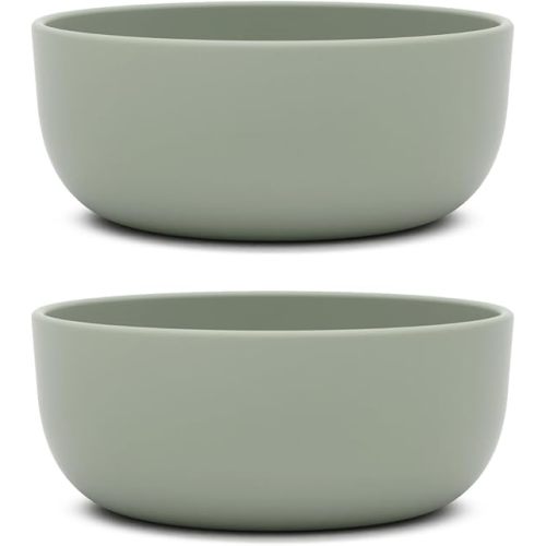 Lalo 2 Pack Silicone Bowls with Rigid Core - Non-toxic Grade Silicone Bowls for Toddlers and Kids Ages 12 Months+, BPA-Free, Dishwasher Safe, Non-suction