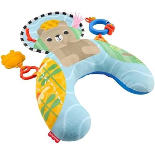 Fisher-Price Baby Toy Sensory Adventures Tummy Wedge Newborn Support with Teether & Rattle Activities for Infants Ages 0+ Months 