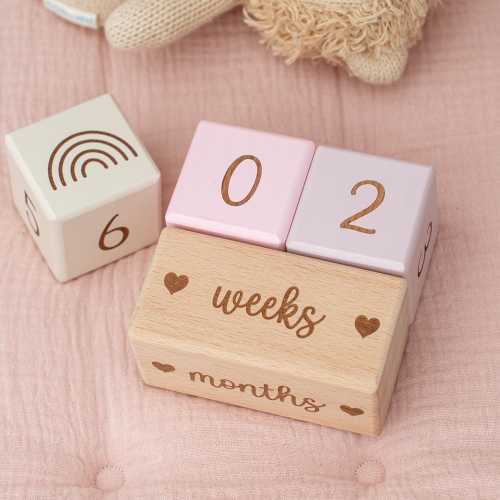 Wooden Baby Milestone Blocks: Custom Weekly Photo Props