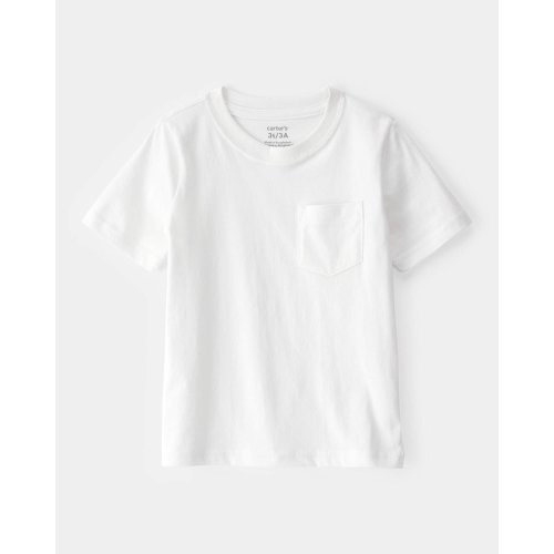 Toddler Solid Short-Sleeve Pocket Tee - White | Carter's