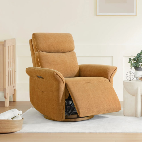 Vinca Power Swivel Nursery Glider Recliner with Power Lumbar & Headrest