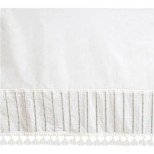 Crane Baby Wrap Around Bed Skirt for Crib, Cotton Crib Skirt for Boy's and Girl's Nursery, White, 28”w x 52”h x 16”d