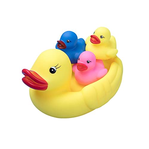 Bath Duck Toys Rubber Ducks Family Squeak and Float Duckies Baby Shower Toy Party Decoration for Toddlers Boys Girls (Colorful Duck Family)