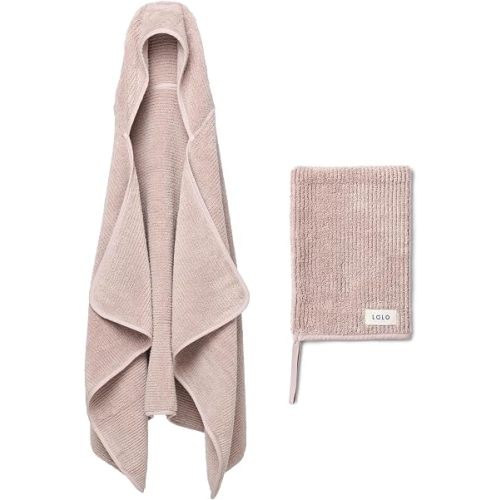 Lalo Plush Ribbed Hooded Towel & Bath Mitt