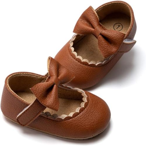 HsdsBebe Infant Baby Girls Mary Jane Flats Bow Non-Slip Soft Sole Princess Toddler First Walkers Sneaker Wedding Dress Shoes