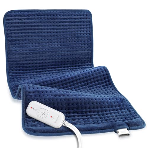 Comfytemp Extra Large Heating Pad for Back & Period, 33''x 17'' King Size, FSA Eligible Items Only List, HSA Approve Electric XL Heated Pad for Shoulder/Neck/Knee, Small Lap Blanket, Washable (Blue)