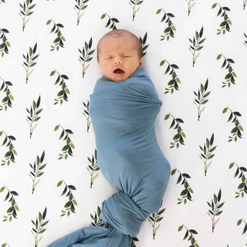 Solid Dusty Blue Bamboo Knit Swaddle Blanket*