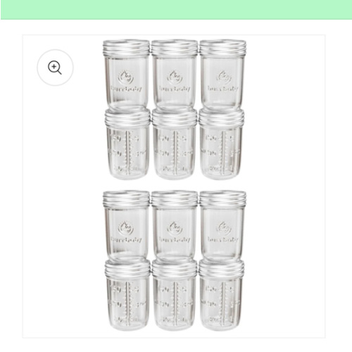 6oz Glass Breast Milk Storage Containers
