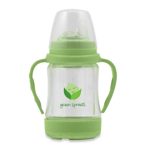 green sprouts® Glass 4oz. Sip + Straw Cup in - Lime