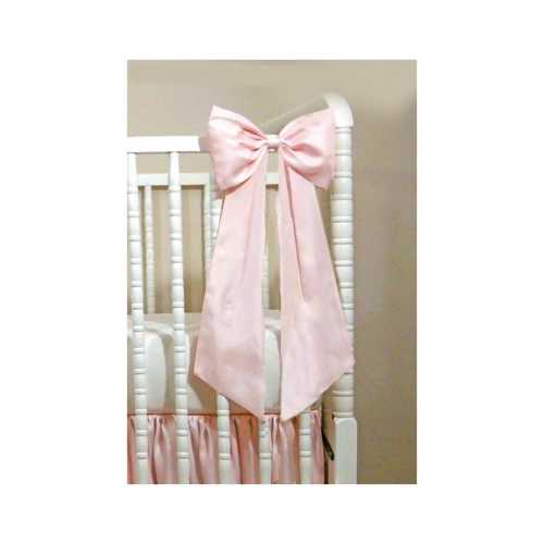 Beautiful Crib Bows!  Pearl Pink Taffeta or Satin Bows with long Sashes!