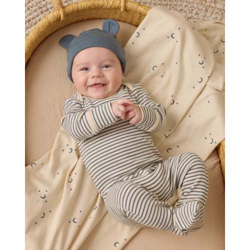 Baby Footie || Ocean Micro Stripe – Quincy Mae 0-3 months
