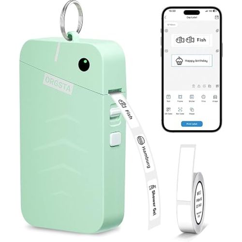 ORGSTA S001 Label Maker Machine with Tape, Portable Bluetooth Label Maker