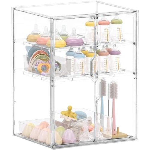 Bottle Storage Organizer Baby, 3 Tiers Adjustable