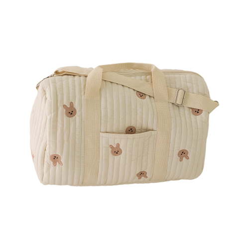 Quilted Duffle Bag For Women Large Capacity Weekender Travel Bag Cute Floral Cotton Diaper Tote Bag Mommy Hospital Maternity Nurse Handbag Lightweight Nappy Changing Bag