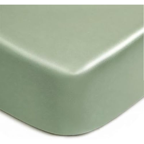 Satin Crib Sheet for Baby Hair Care - Oeko-TEX Certified Silky Soft Fitted Mattress Cover 28x52 – Breathable & Gentle on Skin, Snug Fit for Standard Crib (Sage)