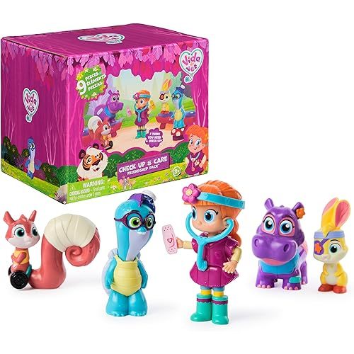 Vida the Vet, Check Up & Care Friendship Pack with 5 Action Figures, Stethoscope, Headlamp, & Sticker Sheets, Kids Toys for Girls & Boys Ages 3 and up