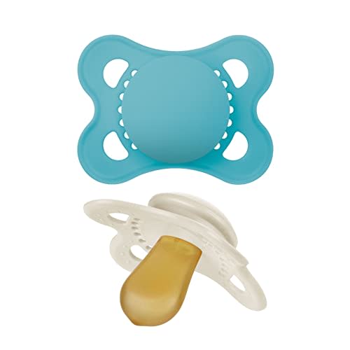 MAM Original Latex Pacifiers, Binky Pacifier for 0-6 Months, Natural Rubber Nipple, Made from Bio-Circular Materials, Easy to Clean, with Sterilizer Case, 2 Count Binkies