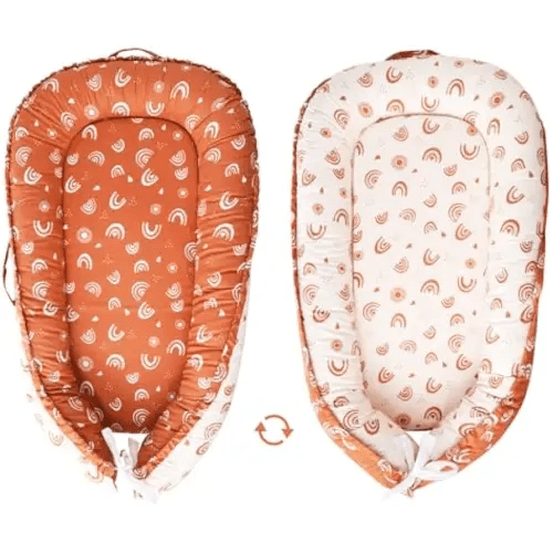 Lounger Cover, Nest Cover, Portable Nest Soft & Breathable Cotton Infant Floor Seat (Rainbow Pattern)