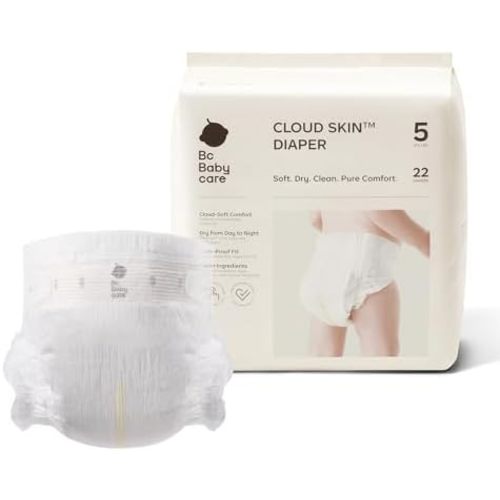 Bc Babycare Cloud Skin Baby Diapers, Size 5 (27+ lbs), 22 Count – Ultra Soft & Dry, Leak-Proof Overnight Comfort, Hypoallergenic, Totally Chlorine-Free