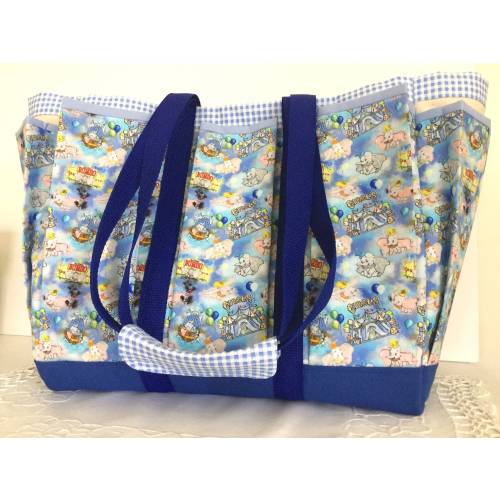 Dumbo Diaper Tote Bag: Soft Blues Baby Travel Bag