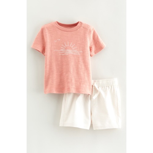 Graphic T-Shirt & Drawstring Shorts Set, 3M