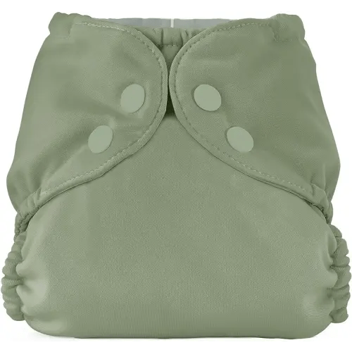 Esembly Cloth Diaper Cover - Reusable Swim Diaper, Waterproof, Breathable - Adjustable Outer Layer Over Absorbent Inner for Blowout Protection - Aloe, Size 2 (18-35lbs)