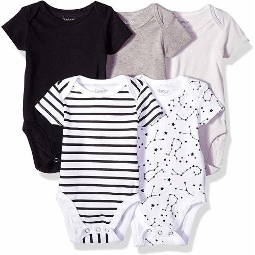 Hanes unisex-baby Ultimate Baby Flexy 5 Pack Short Sleeve Bodysuits