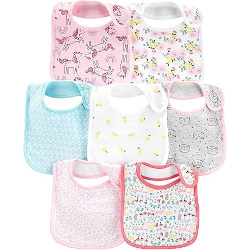Simple Joys by Carter's Baby Girls' 7-Pack Teething Bibs