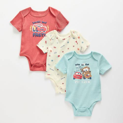 Baby Boys Cars Crew Neck Short Sleeve 3-pc. Bodysuit, Color: White - JCPenney