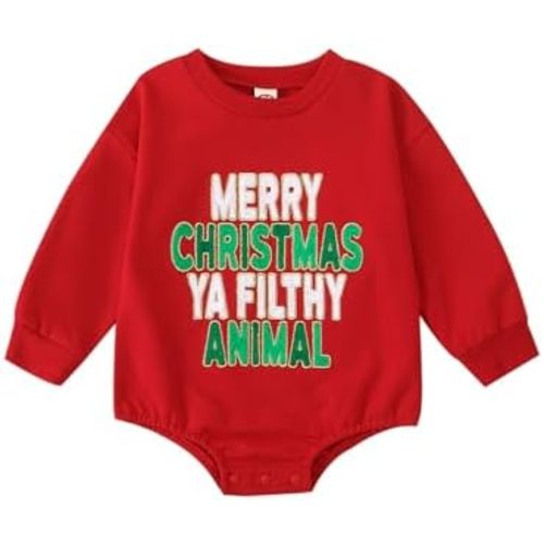 Newborn Baby Christmas Outfit, Todder Soft Wear crewNeck Long Sleeve PullOver for boy/girl Fall Clothes
