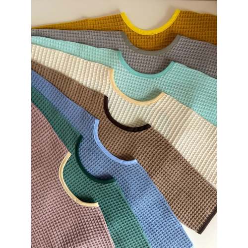 Long sleeve bib -WAFFLE FABRIC- small & large size - very absorbent bibs