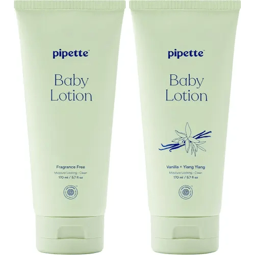 Pipette Baby Lotion Duo, Fragrance Free + Vanilla & Ylang Ylang (Pack of 2)