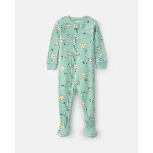 Baby Peanuts Snoopy 100% Cotton Snug Fit 1-Piece Pajama - Green | Carter's