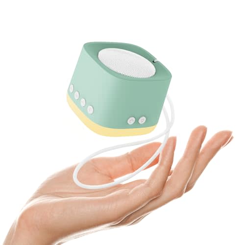 Portable White Noise Machine,Mini Sound Machine for Travel with Breathing Night Light,16 Soothing Sounds,Timer,Rechargeable Brown Noise Machines for Sleeping Adults Gift,Office Privacy,Home (Green)