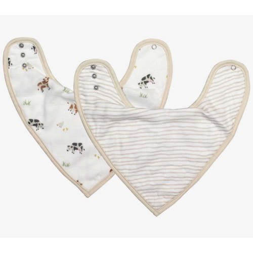 Cow baby bib set