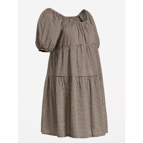 Maternity Short-Sleeve Swing Mini Dress