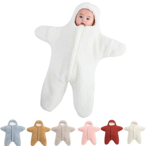 Zureto Baby Starfish Onesie - Thick Fleece Wearable Sleeping Bag for Newborns