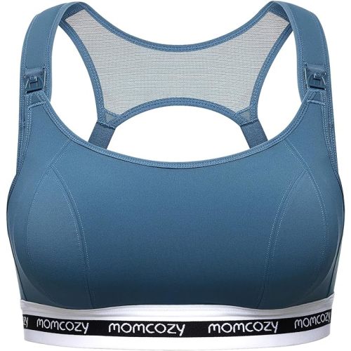 Momcozy Nursing Bras for Breastfeeding, FB011 Low-Impact Nursing Sports Bra Support Maternity Pregnancy Padded Wireless Bra