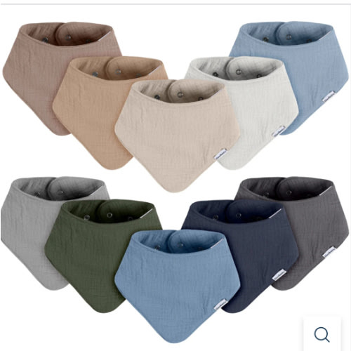 10-Pack Baby Boys Multi Blue Muslin Bandana Bibs – Gerber Childrenswear