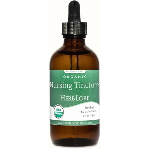 Herb Lore Organic Nursing Tincture – Liquid Lactation Support Drops to Increase Breast Milk Supply with Moringa and Fennel – Fenugreek-Free Breastfeeding Supplement (4 fl oz)