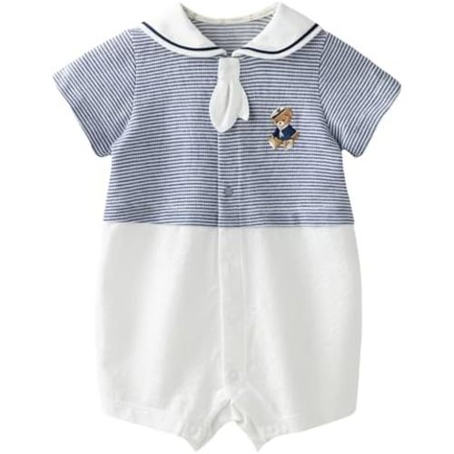 Organic Cotton Baby Romper for Boys & Girls, Short Sleeve Fairy Tale Jumpsuit, Soft & Breathable Summer Outfit Newborns